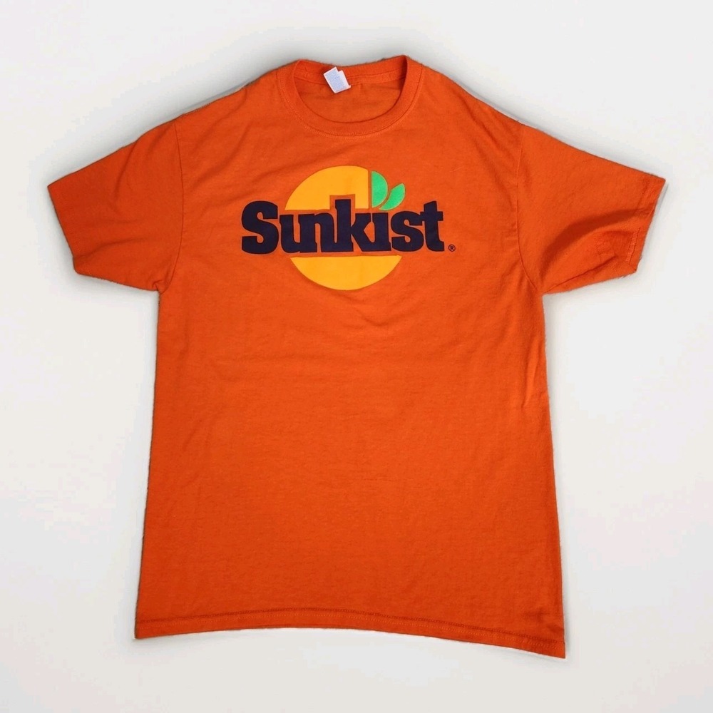 Sunkist Orange Soda Graphic T-Shirt Mens Size‎ M Jerzees Vtg Y2K Promo Logo Tee